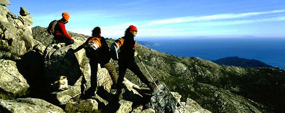 Elba Island, the mountains at Fetovaia